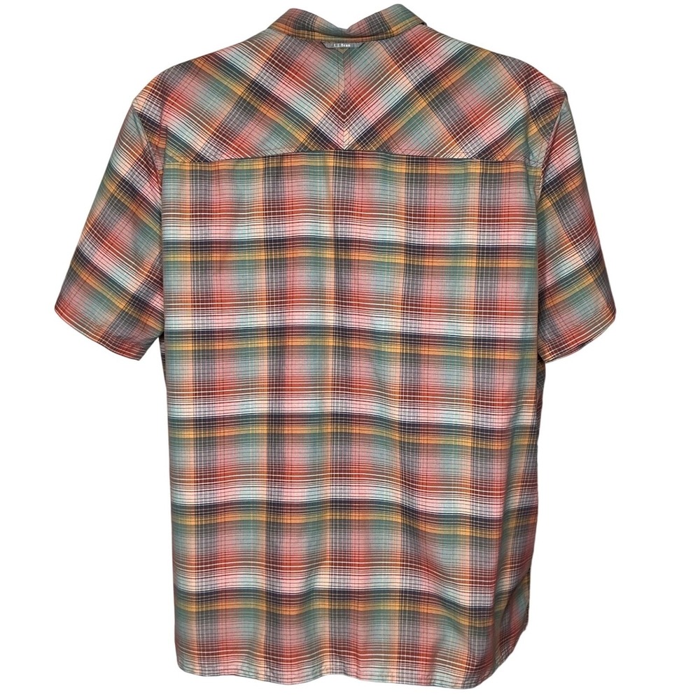 LL Bean Mens Plaid Short Sleeve Button Up Shirt Size XXL Outdoor Casual Rugged - Picture 2 of 9